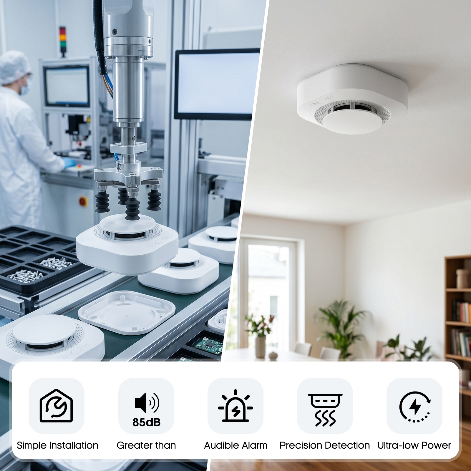 4 / 6 / 8 / 12 PCS Tuya Zigbee - Smoke Detector Interconnected ulasan dan harga