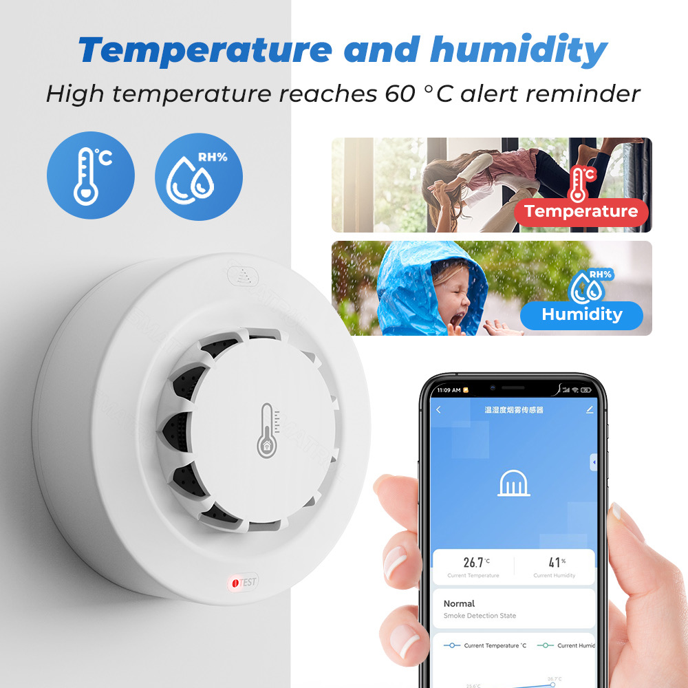 Tuya WiFi or Zigbee Smoke Dete - Smoke Detector Interconnected ulasan dan harga