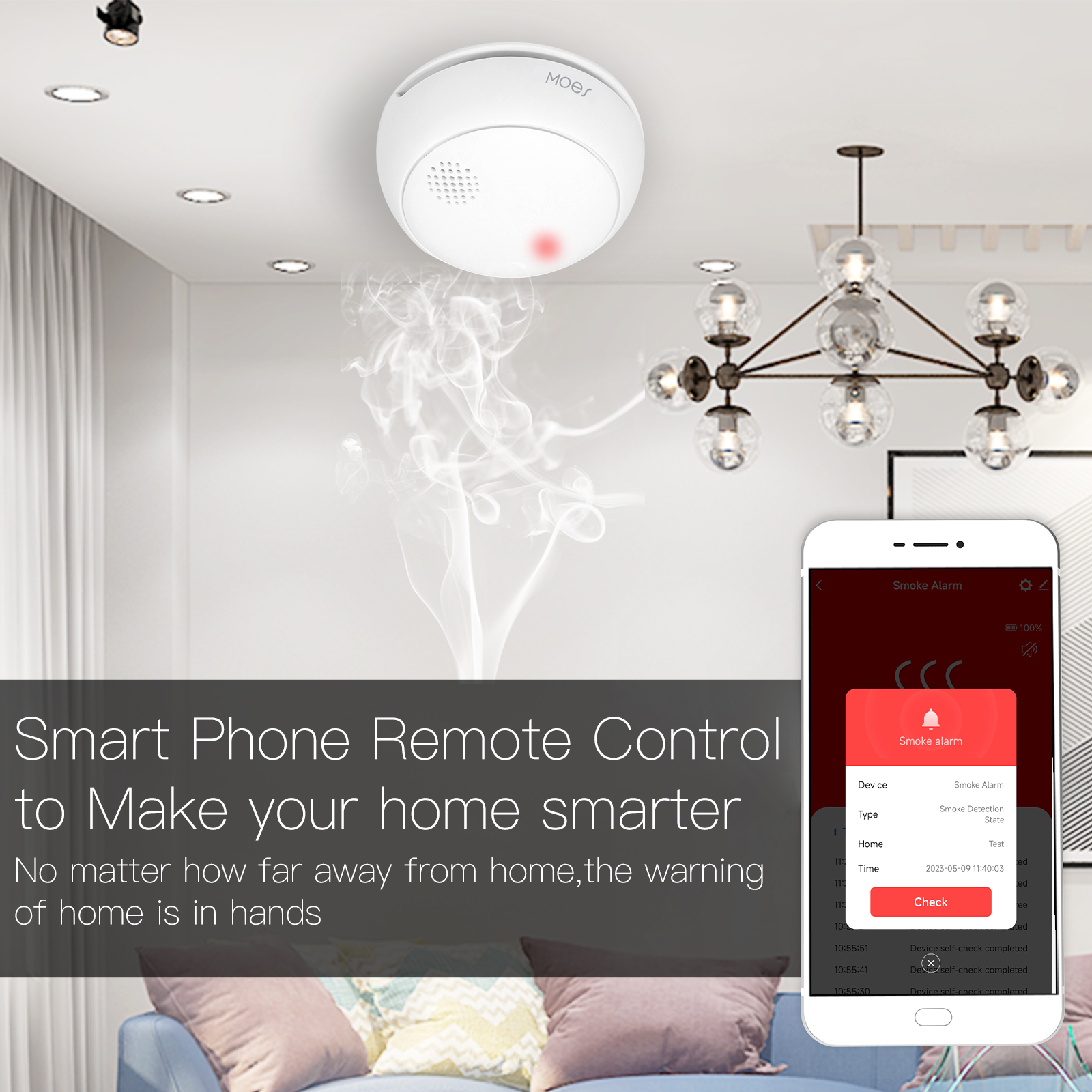 MOES ZigBee Smart Wireless Smo - Smoke Detector Interconnected ulasan dan harga