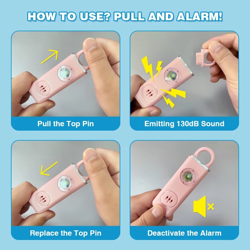 Women's 130dB Personal Safety  - Personal Alarm Keychain ulasan dan harga