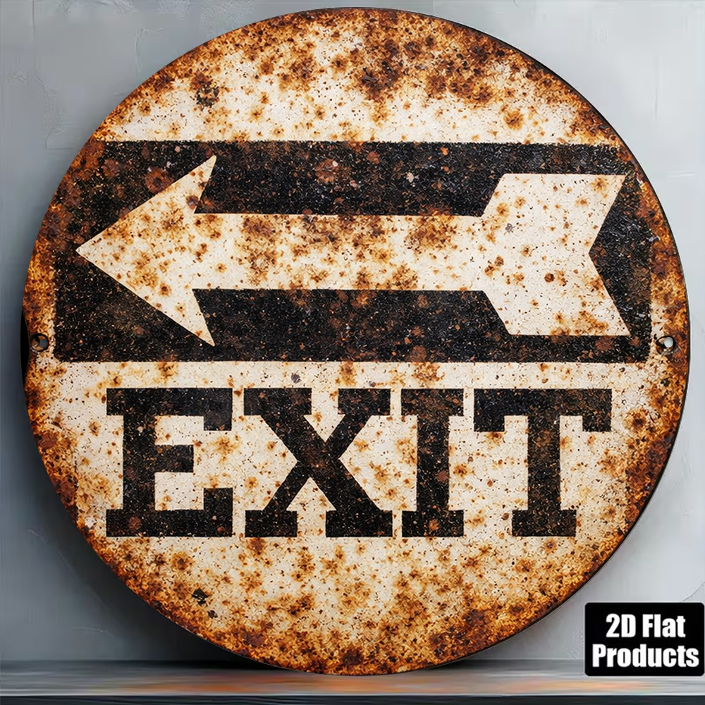 2D Metal Sign 8x8in/20x20cm Re - Emergency Exit Sign ulasan dan harga