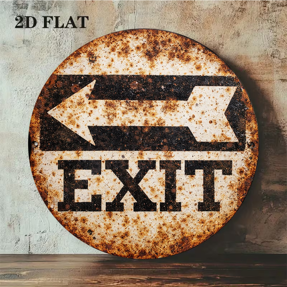 2D Metal Sign 8x8in/20x20cm Re - Emergency Exit Sign ulasan dan harga
