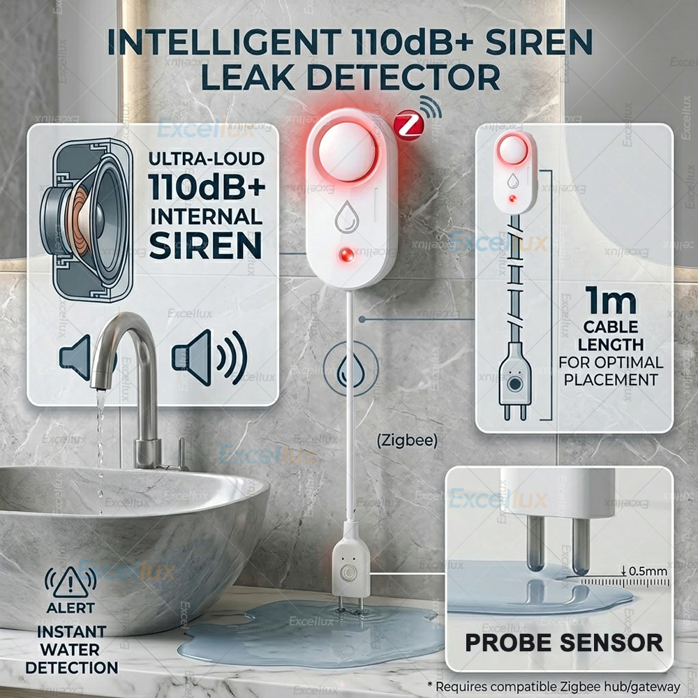 Smart Water Leak Sensor ZigBee - Water Alarm Sensor ulasan dan harga